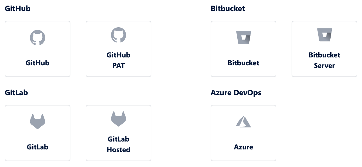 Supported Git hosting providers